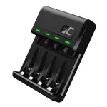 Green Cell GC VitalCharger USB akumuliatorių įkroviklis, 4 lizdai, AA/AAA, USB maitinimas, juodas