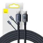 Baseus CAJY000701 Crystal Shine USB-C&ndash;USB-C kabelis, 100 W, 480 Mbit/s, 2 m, juodos spalvos