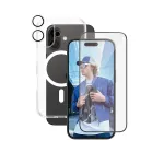 PanzerGlass &reg; | CARE by &reg; Flagship 3-in-1 rinkinys iPhone 16, Apple, Apple - iPhone 16, Sausas klijavimas, Atsparus įbrėžimams, Atsparus smūgiams, Skaidrus, 1 vnt.