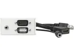 Vivolink WI221281 sieninis lizdas HDMI + USB A + 3,5 mm, baltas