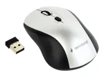 Belaidė optinė pelė Gembird MUSW-4B-02-BS, RF, ambidekstrinė, 1600 DPI, 4 mygtukai, sidabrinė/juoda
