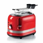 Ariete 149 skrudintuvas su žnyplėmis 2 riekelėms duonos &ndash; automatinis i&scaron;stūmimas &ndash; at&scaron;ildymas &ndash; 6 skrudinimo laipsniai &ndash; 800 W &ndash; Modern Line &ndash; raudonas