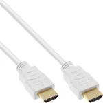 InLine High Speed HDMI laidas su Ethernet, M/M, baltas, auksuoti kontaktai, 1,5 m