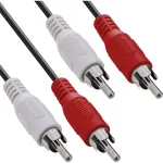 InLine garso kabelis, 2x RCA M/M 15m, juodas