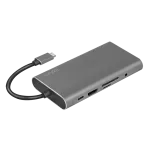 LogiLink UA0383 Ne&scaron;iojamojo kompiuterio dokavimo stotelė ir prievadų replikatorius, laidinis, USB 3.2 Gen 1 (3.1 Gen 1) Type-C, sidabrinė (UA0383)