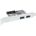 InLine 2 prievadų USB 3.0 pagrindinio valdiklio plok&scaron;tė su SATA pagalbiniu maitinimo jungtimi PCIe 76666L
