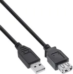 USB 2.0 prailginimo laidas InLine B-34610B USB-A ki&scaron;tukas į lizdą, juodas, 100 vnt. pakuotė