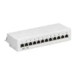 Wentronic Goobay CAT 5e Mini/Desktop pataisų skydelis, 12 prievadų, pilkas - STP ekranuotas, pilkas (93041)