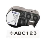 Brady M4C-1000-422 poliesterio etiketės, juodos ant baltos, 25,4 mm x 7,62 m