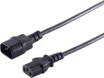Maitinimo laidas IEC C13 &ndash; C14, 1 m, juodas, ShiverPeaks 60009-1.0
