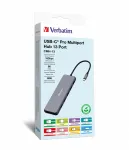Verbatim CMH-13 USB Type-C Hub 13 prievadų, sidabrinis, 10 Gbit/s