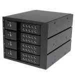StarTech.com 4 lizdų aliumininis bekrep&scaron;is kar&scaron;to keitimo mobilių diskų krep&scaron;ys su backplane 3,5 colio SAS II/SATA III - 6 Gbps HDD