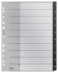 Leitz Recycle Index, PP, itin platus, skaitmeninis skirtukų indeksas, polipropilenas (PP), juoda, balta, vertikali, A4 Maxi, 160 g/m&sup2;