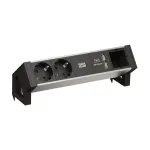 BACHMANN DESK2 ALU BLACK 2x įžemintas ki&scaron;tukas 1x USB-įkroviklis 1x ABD GST18