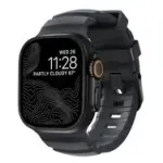 NOMAD Rocky Point Band &ndash; dirželis Apple Watch 46mm/49mm su FKM ir titanu (storm, juoda apkausta)