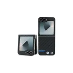 BMW Hardcase Carbon Blue Line, skirtas Samsung Galaxy Z Flip6 / Z Flip7 FE - Juoda