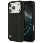 Mercedes Leather Laurel Leaves MagSafe Case, skirtas iPhone 17 Pro, juoda