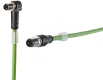 METZ CONNECT 142M1D19010 Cat5e M12 jungiamasis kabelis 1 m žalias