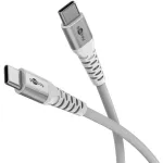 Goobay KAB USB-C (ST-ST) 2m jungiamasis laidas su tekstiliniu apvalkalu, baltas, USB 2.0, USB C (70194)