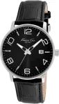 Kenneth Cole vyri&scaron;kas klasikinis laikrodis IKC8005, 42 mm nerūdijančio plieno korpusas, rudo odinio dirželio apyrankė