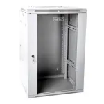 Wall-mounted network cabinet 19 18U rack 600x600, door glass, gray, split, folded, 60kg