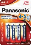 Panasonic Alkaline Power AA baterijos LR6PPG/6BP 4+2 nemokamai (6 vnt.)