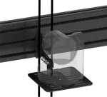 Vision VFM-MNU/P3X75 tvirtas sieninis ir bėginis laikiklių rinkinys 3 LCD ekranams 65-75 coliai portretinė orientacija plienas aliuminis juodas