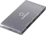 Renkforce RF-PCR-550 USB-C &scaron;akotuvas su HDMI, 3x USB-A, PD, SD/microSD kortelių skaitytuvu - pilkos spalvos aliuminis RF-4599772