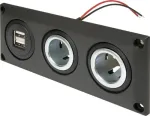 ProCar 67326500 įleidžiamas 12V/24V maitinimo lizdas su USB įkrovimo prievadu, DIN/ISO 4165, 16A/8A, 5V/2.1A, juodas