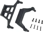 Reely RE-5690556 kebulo tvirtinimo rinkinys 1:10 RC automobiliams (4 tvirtinimo elementai, 8 spaustukai, juodi)