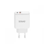SAVIO LA-06 USB Type-A & Type-C greitasis įkroviklis su Quick Charge 3.0 ir Power Delivery 3.0, 30W