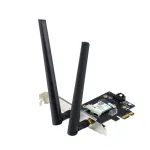 Vidinė WLAN Bluetooth adapterė ASUS PCE-BE6500 &ndash; PCIe, trijuostė Wi‑Fi 6E/7 (2.4/5/6 GHz), Bluetooth 5.4, 2882 Mbps, i&scaron;orinė antena, juoda