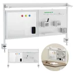 Stalo pertvara ergo office ER-301 W &mdash; 1116 mm pločio plieninis ekranas su magnetine lenta, balta, maks. apkrova 10 kg