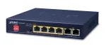 PLANET GSD-604HP - valdiklis - 4 x 10/100/1000 (PoE+) + 2 x 10/100/1000 (Uplink) - stalinis - PoE+ (55 W) (GSD-604HP)