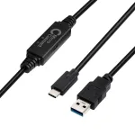 Microconnect USB3.1CA5AMP USB 3.2 Gen 1 aktyvus laidas USB C &ndash; USB A 5 m juodas