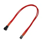 Nanoxia 900300017 ventiliatoriaus maitinimo kabelio ilgintuvas, 3 kontaktų Molex, lizdas į ki&scaron;tuką, 0,3 m, raudonas