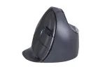 BakkerElkhuizen Evoluent D Medium Wireless, de&scaron;inė ranka, vertikalus dizainas, lazerinis, RF belaidis, 3200 DPI, juoda