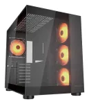 COUGAR FV150 ARGB &mdash; Midi Tower korpusas, juodas, ATX/MicroATX/Mini-ITX, 3x120mm priekyje + 1x120mm gale, 2x3.5 colio ir 2x2.5 colio vietos