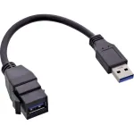 USB 3.2 Gen1 adapterio laidas InLine 76206C 0,2 m USB A lizdas &ndash; Ki&scaron;tukinė jungtis