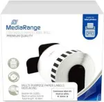 Nepertraukiamo popieriaus etikečių ritinėlis MediaRange DK-22205 62mm 30.48m juoda ant balto