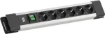 Bachmann CONNECTUS ilgintuvas su 6&times; CEE7/3 lizdais, 1&times; jungikliu, 2,0 m laidu, CEE7/7 ki&scaron;tuku, pilkas