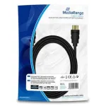 MediaRange - HDMI-Kabel mit Ethernet - HDMI Stecker zu HDMI Stecker - 3,0m - Dreifachisolierung - Schwarz - rund, 4K Unterst&uuml;tzung (MRCS155)