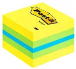 3M Post-it 2051L lipnūs lapeliai kvadratiniai, mėlyni, žali, turkio, geltoni, 400 lapų