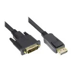 Good Connections jungiamasis kabelis DisplayPort į DVI-D 24+1 - 24K auksu dengti kontaktai - OFC - juodas - 1m
