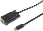 Vaizdo kabelio adapteris S/CONN 10-59045 3 m USB Type-C &ndash; VGA (D-Sub) juodas