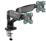 Monitorinis stovas ONKRON G160-B dviems ekranams, spaustuvas/anginis, iki 32 colių (81,3 cm), 16 kg, VESA 75x75&ndash;100x100, juodas