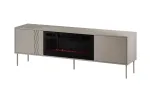 Spintelė televizoriui su židiniu Cama Meble TRESSE 180x40x54,5 cm &ndash; juodas rėmas, kashmyro matinis vir&scaron;us