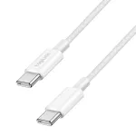 LogiLink CU0340 USB 2.0 USB-C &ndash; USB-C kabelis, nailoninis, 60 W, baltas, 0,5 m