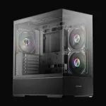 LC-Power Gaming Midi Tower ATX 812B Onyx Vision su grūdintu stiklu ir 4 aRGB ventiliatoriais, juoda