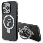Karl Lagerfeld KLHMP15LHMRSKCK Hardcase Ring Stand MagSafe, skirta iPhone 15 Pro 6.1, juoda